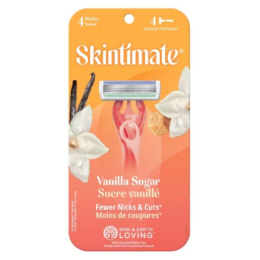 Skintimate Vanilla Sugar Exfoliating 4-Blade Women's Disposable Razors