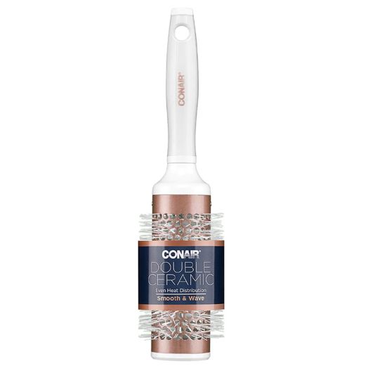 Conair Double Ceramic Thermal Round Hairbrush White and Rose Gold