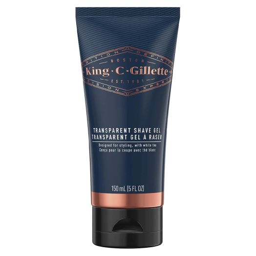 King C Gillette Men's Transparent Shave Gel with White Tea and Argan Oil