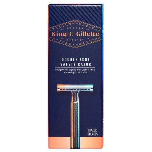 King C Gillette Men's Double Edge Safety Razor + 5 Double Edge Refill Blades