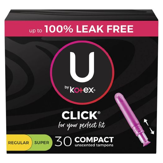 U by Kotex Compact Multipack Tampons, Regular/Super Absorbency, Unscented