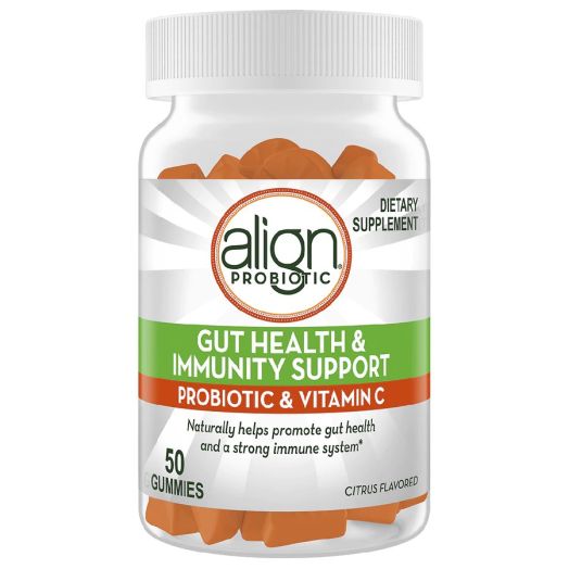 Align Gut Health and Immunity Support Prebiotics Probiotics Supplement Gummies Citrus