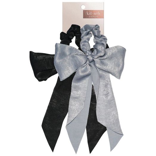 KITSCH Scarf Scrunchie Black/Gray