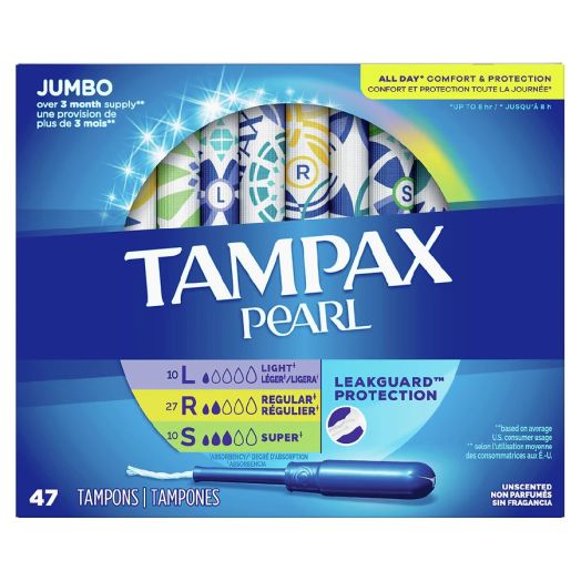 Tampax Tampons Trio Pack, Light/Regular/Super Absorbency, Unscented