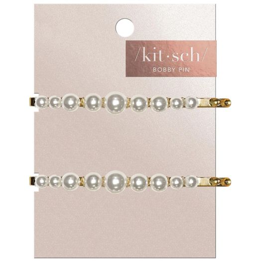 KITSCH Pearl Bobby Pins Gold