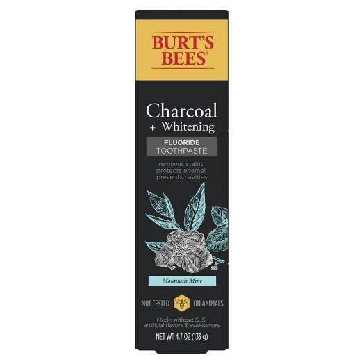 Burt's Bees Natural Toothpaste, Charcoal with Fluoride Peppermint