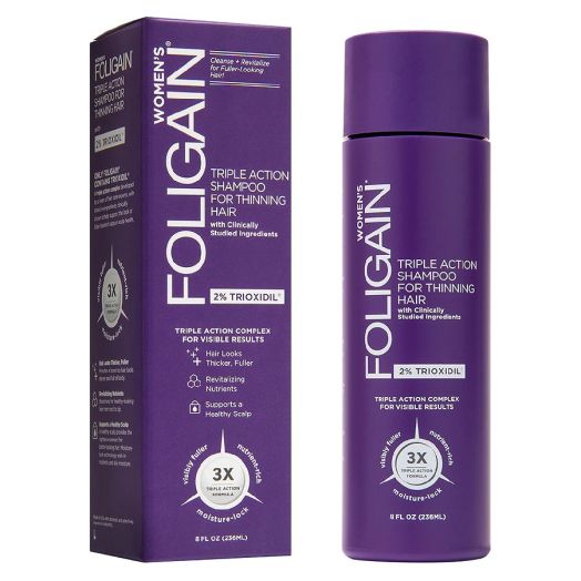 Foligain Women's Triple Action Shampoo for Thinning Hair (2% Trioxidil)