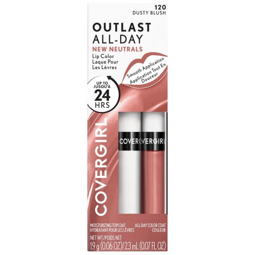 CoverGirl Outlast All Day Lip Color with Top Coat, Dusty Blush 120