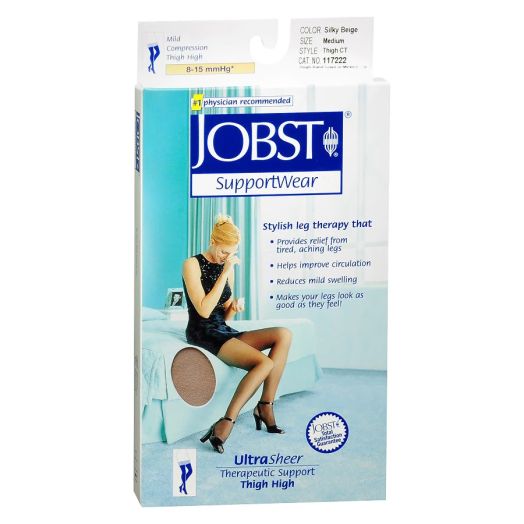 Invacare Women's UltraSheer Thigh High Hosiery (Mild) 8-15 mm, Medium, Silky Beige