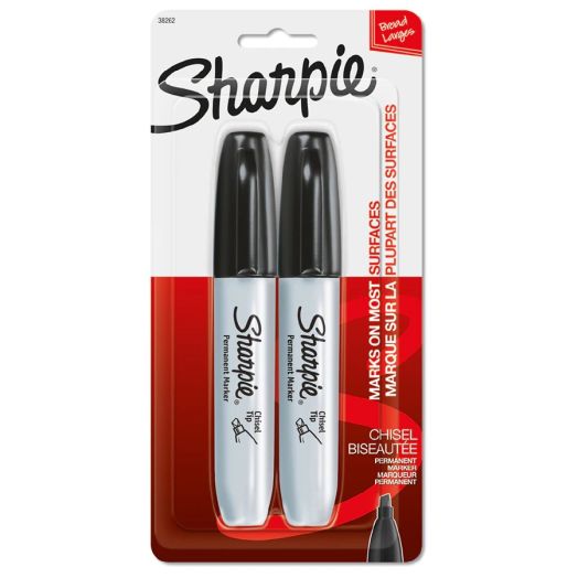 Sharpie Sharpie Permanent Marker Chisel Tip Black 2S