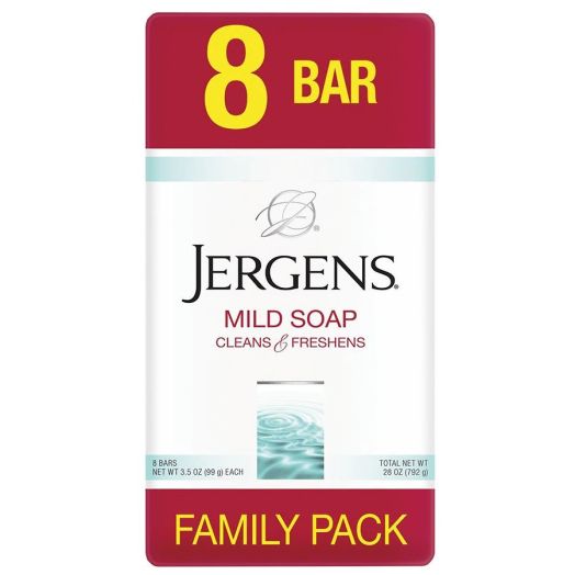 Jergens Mild Soap - 8 Bar Pack White