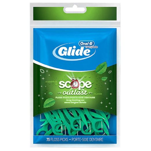 Oral-B Glide Complete with Scope Outlast Floss Picks Mint