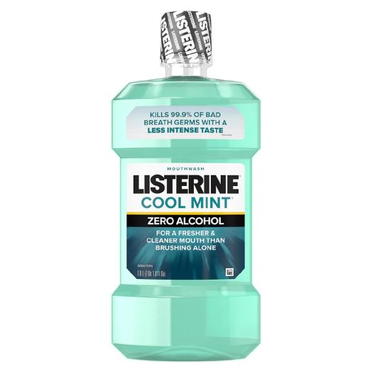 Listerine Zero Alcohol-Free Mouthwash For Bad Breath Cool Mint