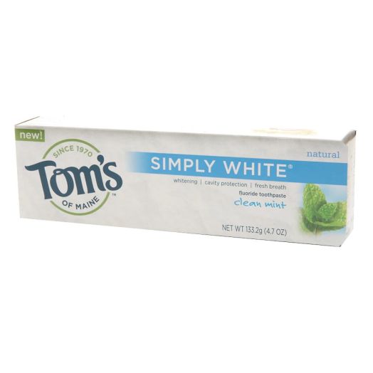 Tom's of Maine Simply White Natural Fluoride Toothpaste Clean Mint