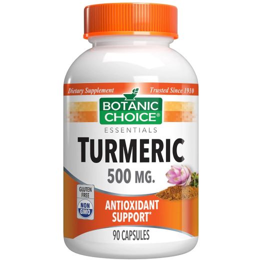 Botanic Choice Turmeric 500 mg Herbal Supplement Capsules