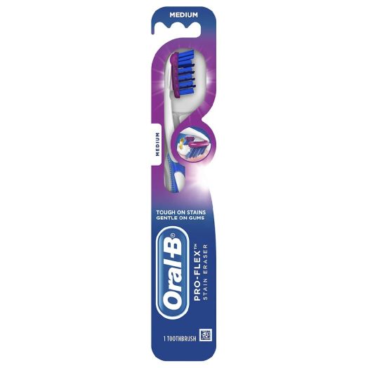 Oral-B Pro-Flex Stain Eraser Manual Toothbrush Medium Medium, Full Head
