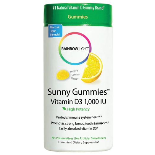 Rainbow Light Vitamin D3 1000 IU Sunny Gummies Sour Lemon