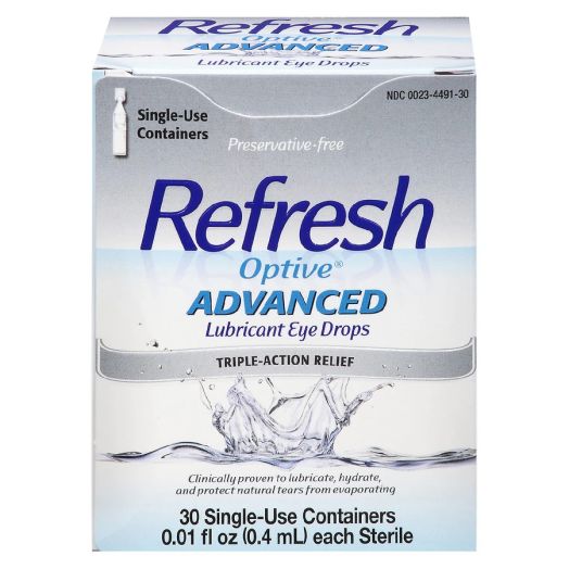 Refresh Optive Advanced Lubricant Eye Drops Single Use Containers
