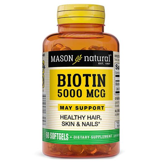 Mason Natural Biotin 5000 mcg Softgels