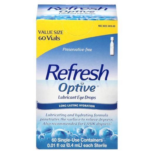 Refresh Optive Preservative-Free Lubricant Eye Drops Single Use Containers
