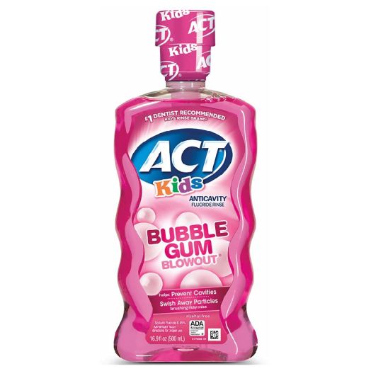 ACT Kids Anticavity Fluoride Rinse Bubblegum Blowout