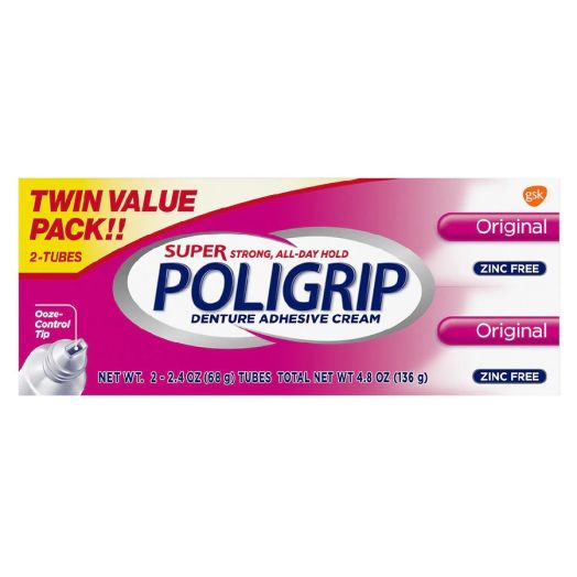 Super Poligrip Original Formula Zinc Free Denture & Partials Adhesive Cream Original