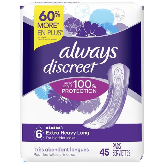 Always Discreet Extra Heavy Long Incontinence Pads Extra Heavy Long