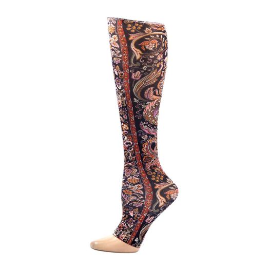 Celeste Stein 15-20mmHg Open Toe Sm Versace Therapeutic Compression Socks Black