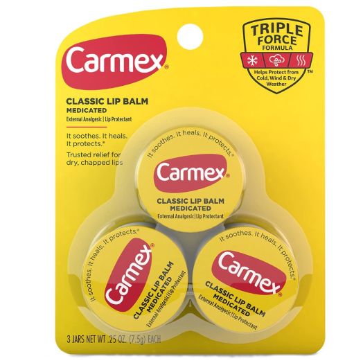 Carmex Medicated Lip Balm Jars, Lip Moisturizer for Dry, Chapped Lips Original