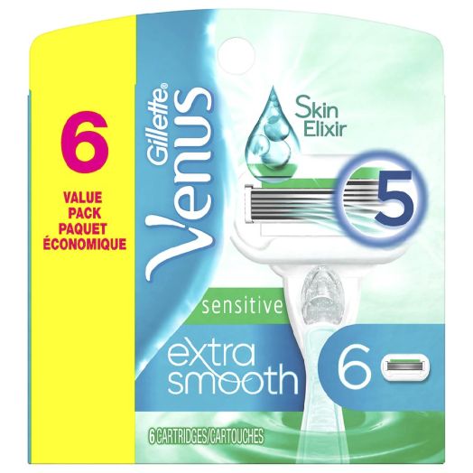 Gillette Venus Extra Smooth Sensitive Women's Razor Refill Cartridges Value Pack