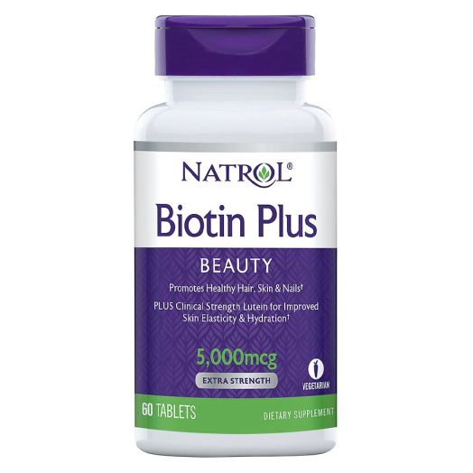 Natrol Biotin Plus Extra Strength 5000 mcg Tablets