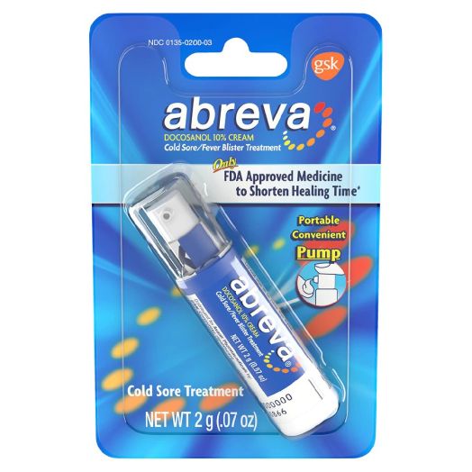 Abreva Docosanol 10% Cold Sore Cream Pump
