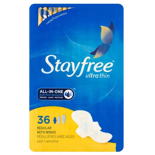 Stayfree Ultra Thin Pads with Wings Regular Unscented, Regular