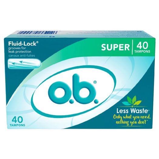 o.b. Original Applicator-Free Tampons, Super Unscented, Super