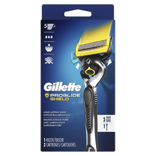 Gillette Fusion ProShield Men's Razor Handle + 2 Blade Refills