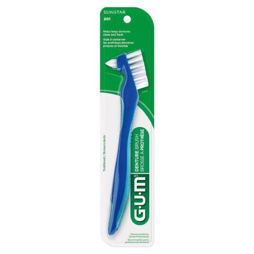 G-U-M Denture Brush, Flat Bristled Head