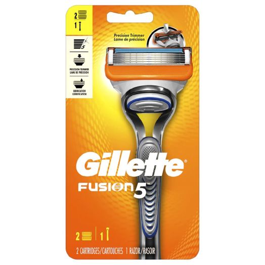 Gillette Fusion Razor Handle + 2 Refills