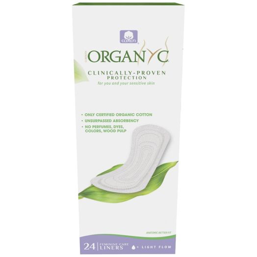 ORGANYC 100% Certified Organic Cotton Light Panty Liner Light Flow/Flat