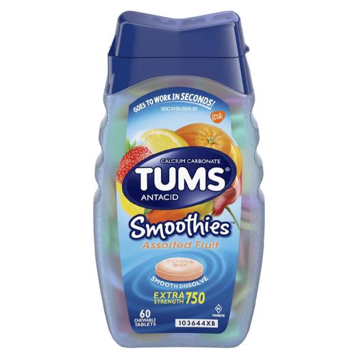 Tums Antacid Chewable Tablet Assorted Fruit