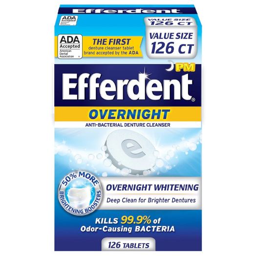 Efferdent Overnight Anti-Bacterial Denture Cleanser
