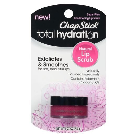 ChapStick Total Hydration Sugar Plum Natural Conditioning Lip Scrub, Exfoliator Sugar Plum