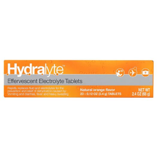 Hydralyte Effervescent Electrolyte Tablets Orange