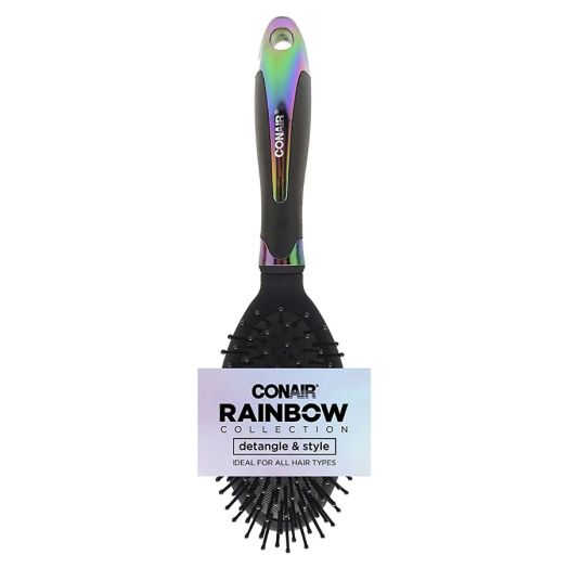 Conair Rainbow cushion brush Black/Rainbow