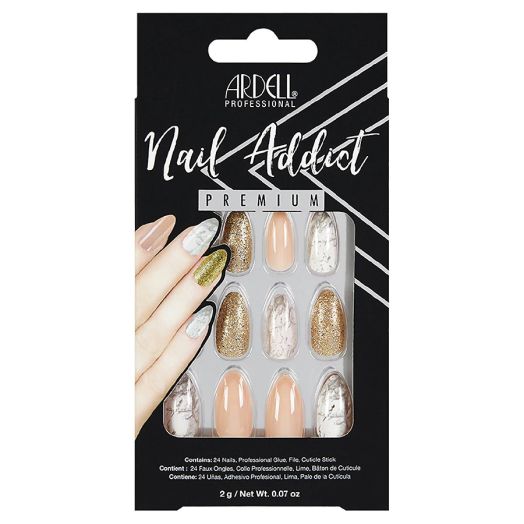 Ardell Nail Addict, Pink Marble & Gold