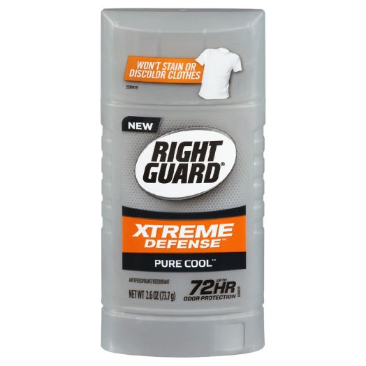 Right Guard Xtreme Defense Antiperspirant Deodorant Stick Pure Cool