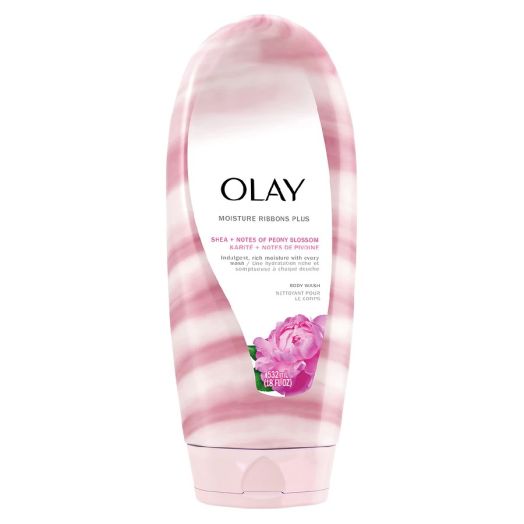 Olay Moisture Ribbons Plus Body Wash Shea Butter + Peony Blossom, 18 oz