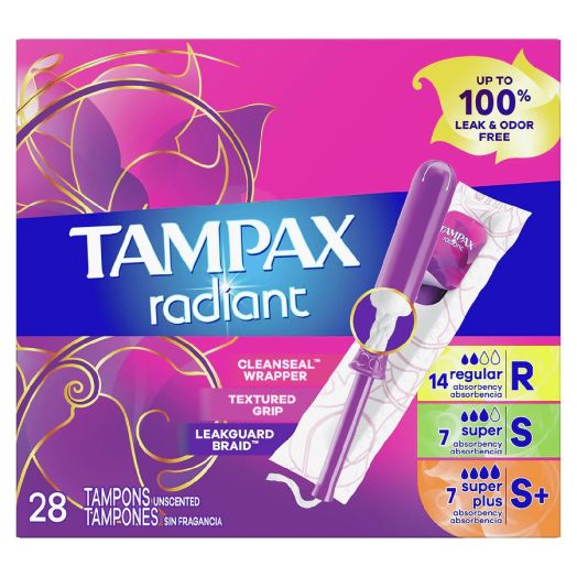 Tampax Tampons Trio Pack, Regular/Super/Super Plus Absorbency, Unscented Unscented, Regular/Super/Super Plus Absorbency