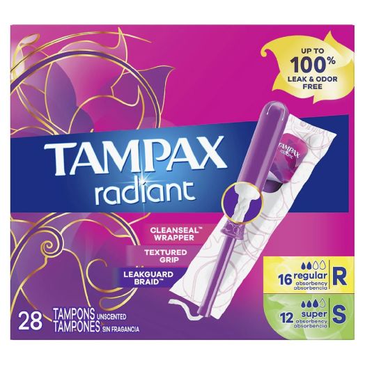 Tampax Tampons Duo Pack, Regular/Super Absorbency, Unscented Regular/Super Absorbency
