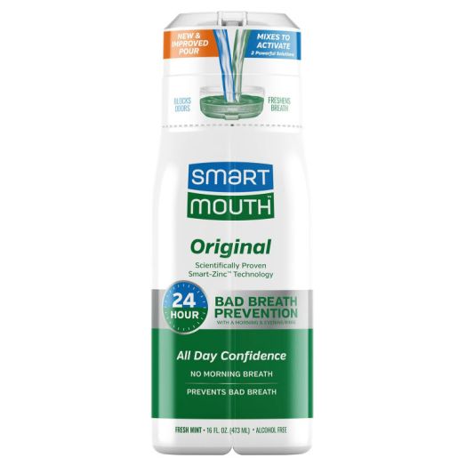SmartMouth Original Activated Mouthwash for 24 Hour Bad Breath Protection Mint