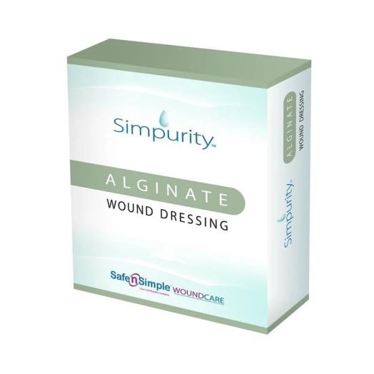 Safe N Simple Simpurity Alginate Wound Dressing, 4 x 8 Inch Pad